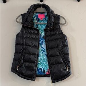 Lilly Pulitzer Black Puffer Vest